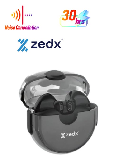Zedx ACE PRO J21 Original Proof V5.4 True Bluetooth Wireless Earbuds, ENC Mic, Clear Sound, Type C, 30H Playtime, IPX4 Water Resistance, Wireless Earphones Transparent,black
