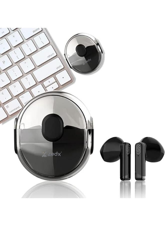 Zedx ACE PRO J21 Original Proof V5.4 True Bluetooth Wireless Earbuds, ENC Mic, Clear Sound, Type C, 30H Playtime, IPX4 Water Resistance, Wireless Earphones Transparent,black - Image 3