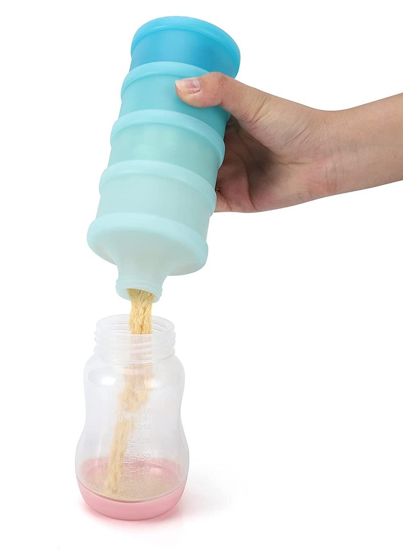 SOLARAE حاوية توزيع الحليب، حاوية تخزين وجبات خفيفة للأطفال غير قابلة للتسرب وقابلة للتكديس، 4 طبقات لحليب الأطفال، حاوية الحليب للسفر، خالية من BPA، عبوة من 2 - Image 5