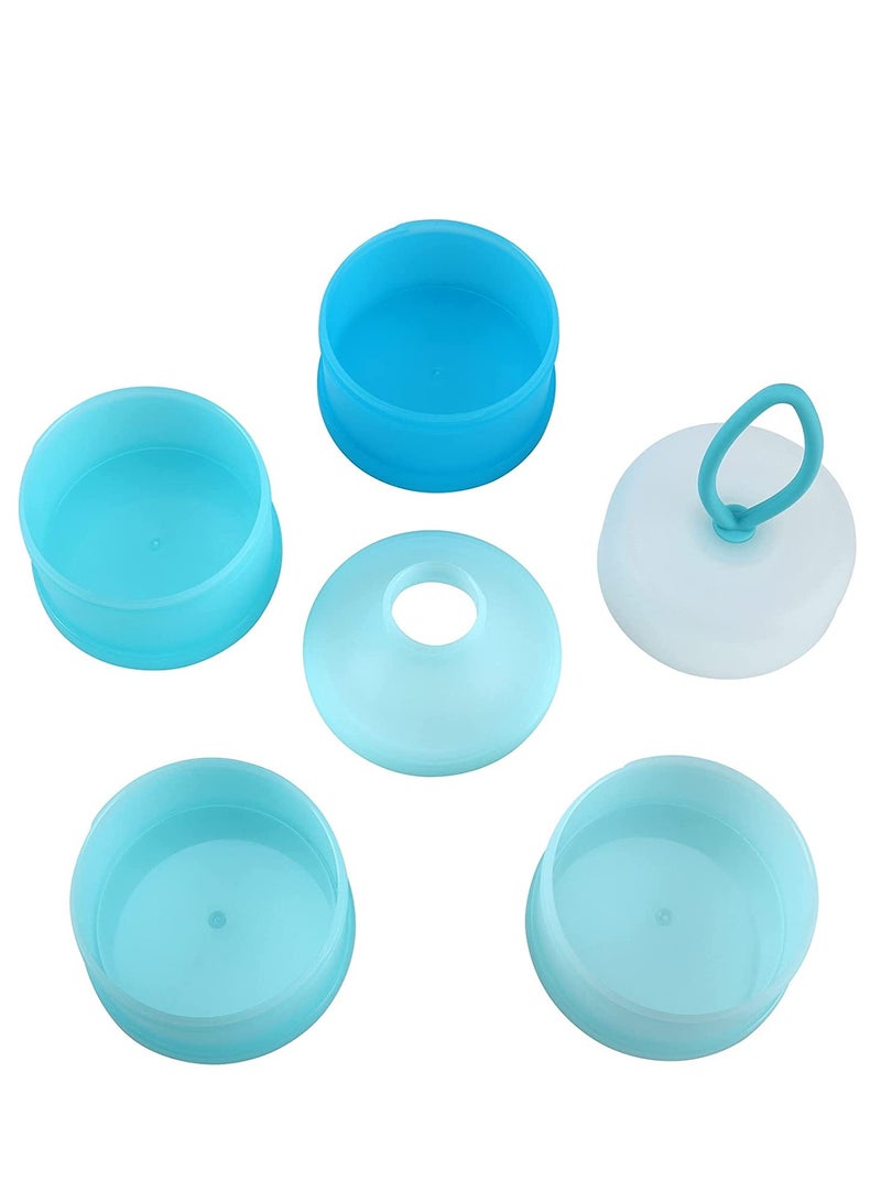 SOLARAE حاوية توزيع الحليب، حاوية تخزين وجبات خفيفة للأطفال غير قابلة للتسرب وقابلة للتكديس، 4 طبقات لحليب الأطفال، حاوية الحليب للسفر، خالية من BPA، عبوة من 2 - Image 3