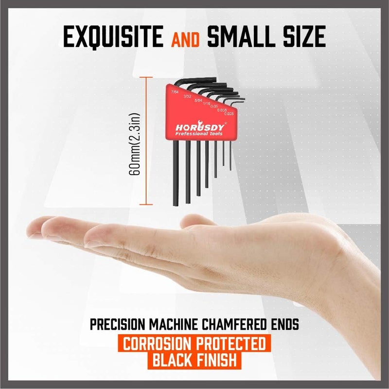 SEDY 7-Piece Mini Hex Key SAE Set, Imperial L Shape Allen Wrench, 0.028, 0.035, 0.05, 1/16", 5/64", 3/32", 7/64", Cr-V - Image 4