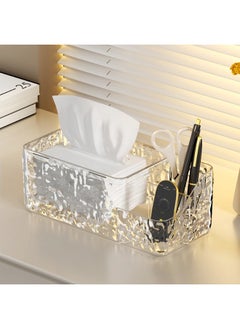 ShebSheb Multi-Function Tissue Box,Glacier Pattern Paper Organizer Dispenser,Large Tissue Storage Box for Kitchen,Bathroom,Home, Office  - Image 1