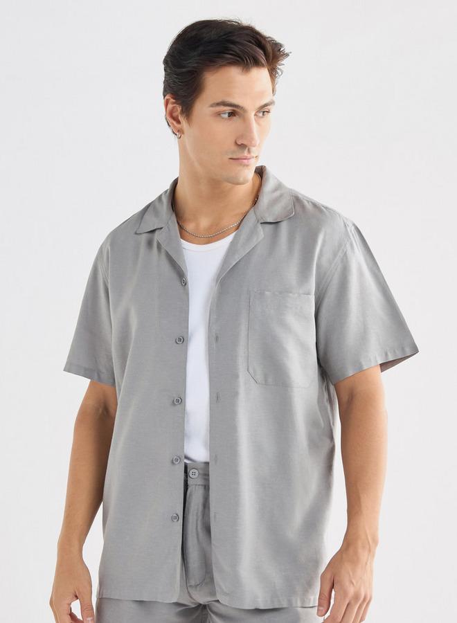Splash FAV Regular Fit Shirt with Camp Collar and Short Sleeves - Image 1