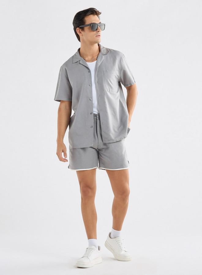 Splash FAV Regular Fit Shirt with Camp Collar and Short Sleeves - Image 2