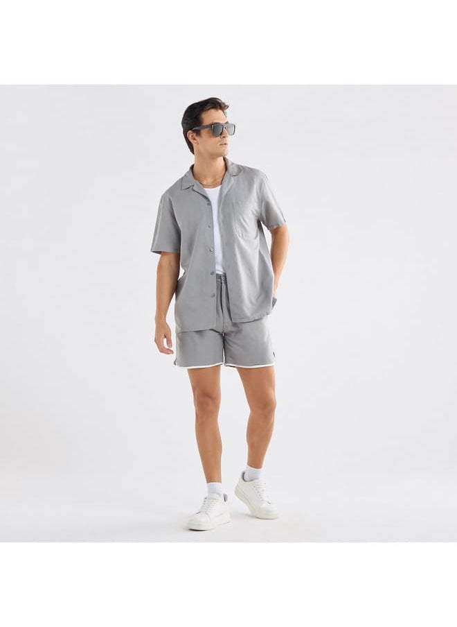 FAV Regular Fit Solid Shirt with Camp Collar and Short Sleeves  - Image 2