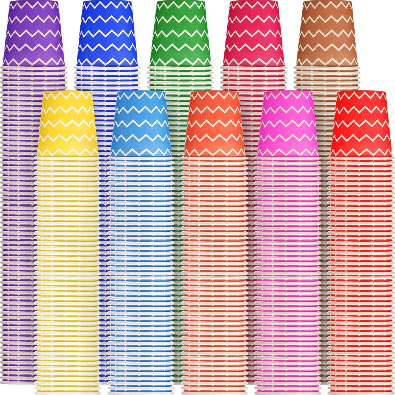 Thenshop 1000 Pieces 5oz Paper Cups Strip Multicolor Disposable Cups Cold Beverage Drinking Mini Mouthwash for Parties Picnic Travel Events Barbecues Coffee 10 Colors