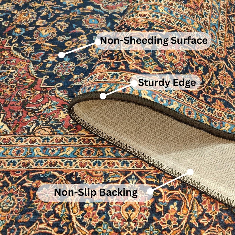 ishro home ishro home Premium Carpet for Hall Bedroom Living Room Medallion Collectible Carpets Anti Skid MachineWashable NonShedding Non Fading 3x5 Fts Herati - Image 4