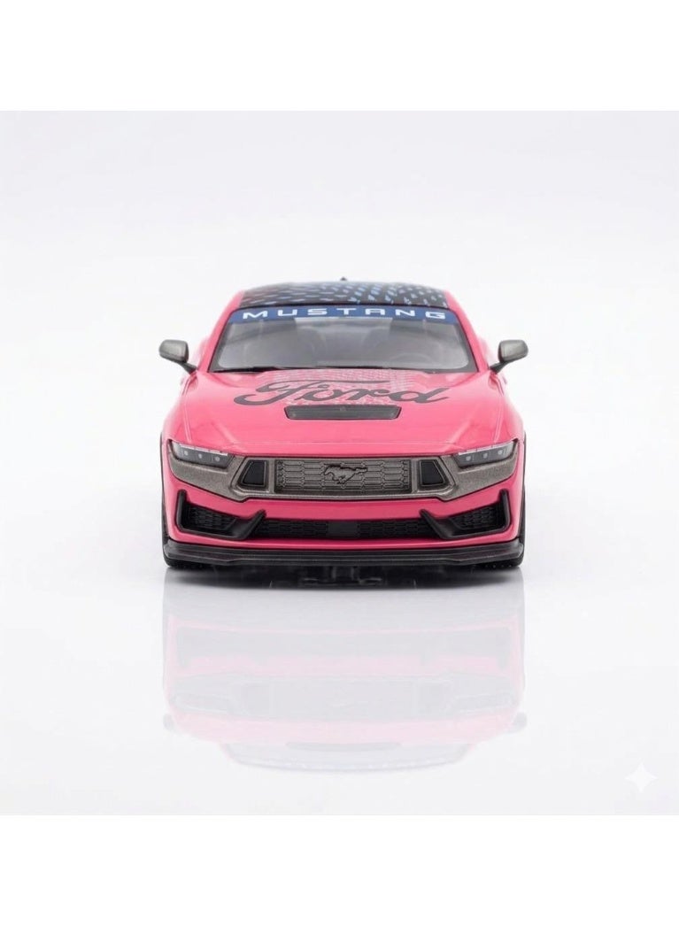 Kinsmart 2024 Ford Mustang Dark Horse Die-Cast Car 1:36 Scale Pull Back Model with Openable Doors Light & Sound - Image 2