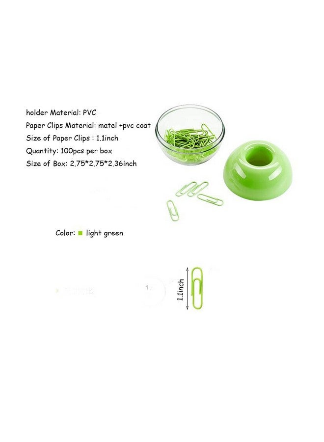 Supfoxer Magnetic Paper Clip Holder，Lime Green Holder Paper Clips 100Pcs 28Mm(1.1") Cute Office Supplies For Desk Organizer - Image 4
