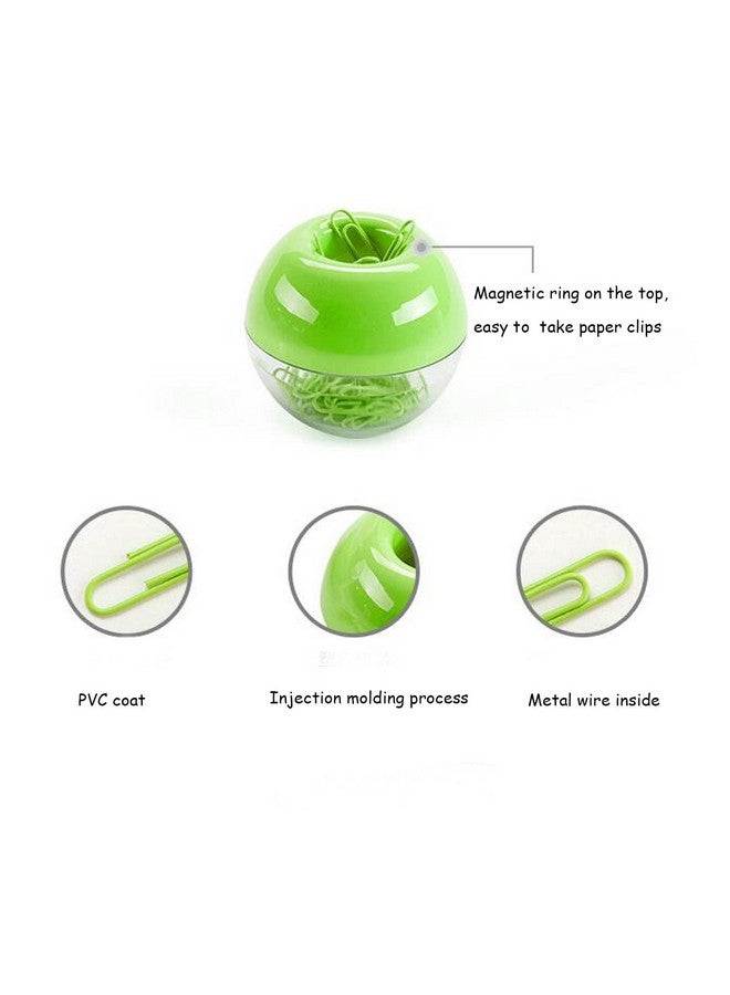 Supfoxer Magnetic Paper Clip Holder，Lime Green Holder Paper Clips 100Pcs 28Mm(1.1") Cute Office Supplies For Desk Organizer - Image 3