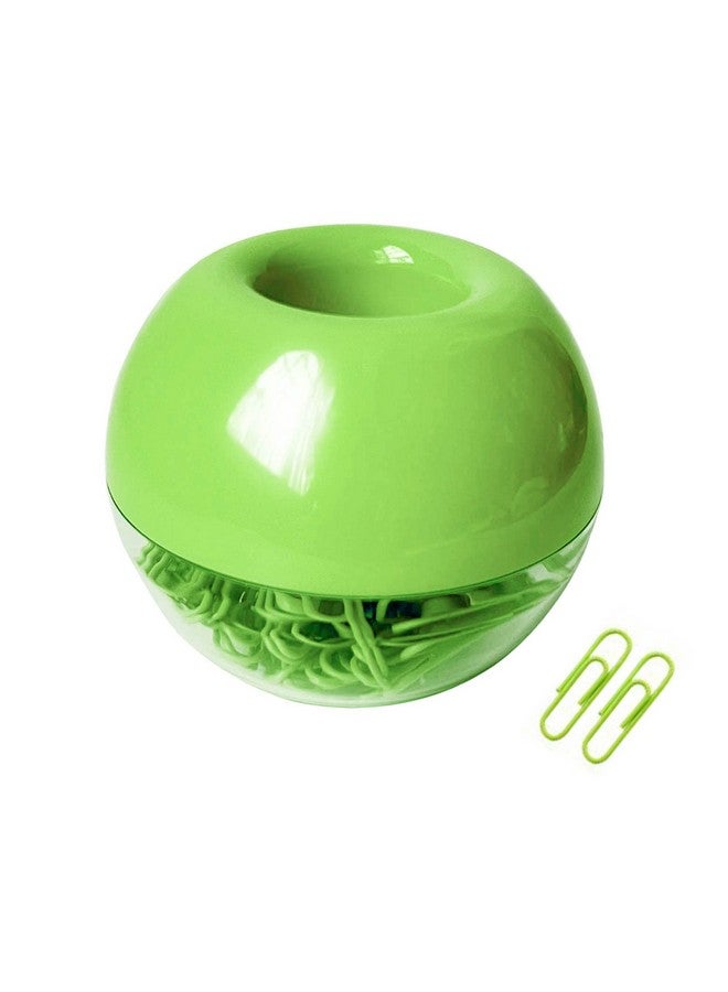 Supfoxer Magnetic Paper Clip Holder，Lime Green Holder Paper Clips 100Pcs 28Mm(1.1") Cute Office Supplies For Desk Organizer - Image 1