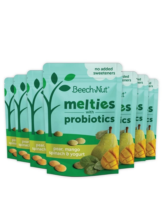 Beech-Nut Probiotic Melties Baby & Toddler Snack Melts, Pear Mango Spinach Yogurt, 1 oz (7 Pack) - Image 1