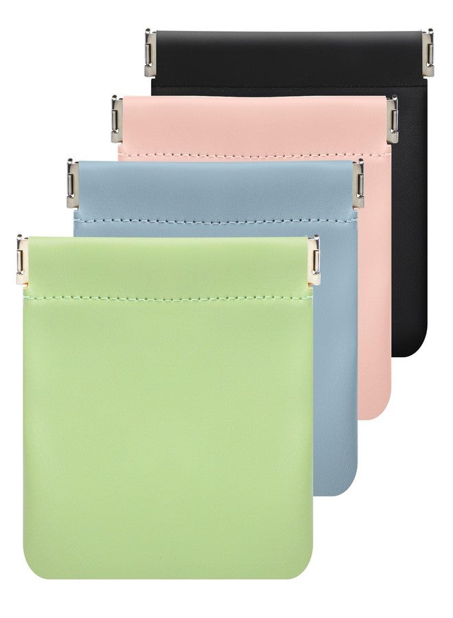 ISKYBOB 4PCS Small Makeup Bag for Purse, Portable Lambskin Pocket Cosmetic Bag Squeeze Top Coin Purse for Women Snap Closure Organizer Pouch Mini Self-Closing Lipstick Pouchic for Travel (Summer) - Image 1