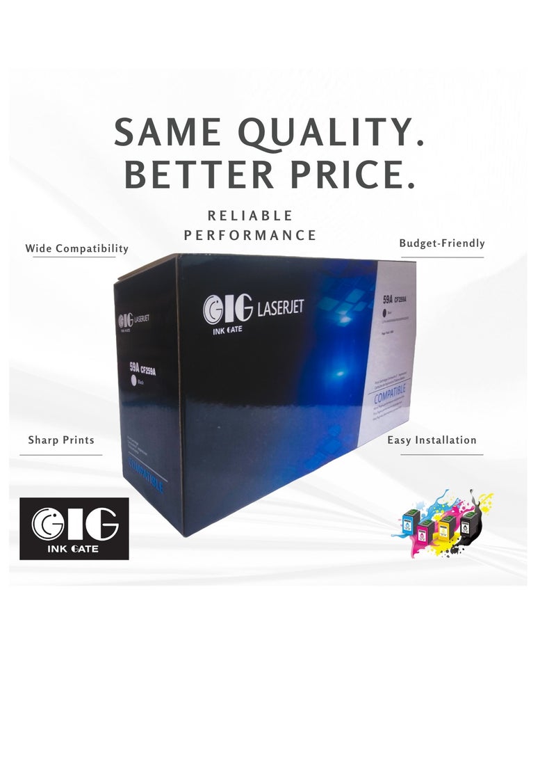 IG HP Ink Gate (IG) Compatible 259A / 59A Black Toner Cartridge with Chip – CF259A for LaserJet Pro Printers  - Image 1
