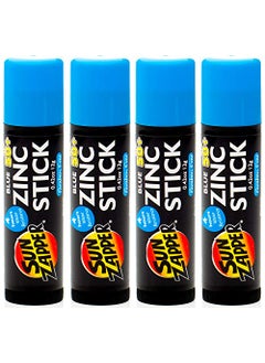 Sun Zapper Zinc Stick Mineral Sunscreen Blue SPF 50 Water Resistant for Face  Body Adults Kids 4Pack Broad Spectrum Sun Block Made in Australia