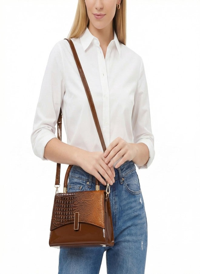 JHVYF Women Small Crossbody Bags Shoulder Bag Classic Satchel Handbags Ladies Cute Purses Satchels bag mini purse for women Brown - Image 2