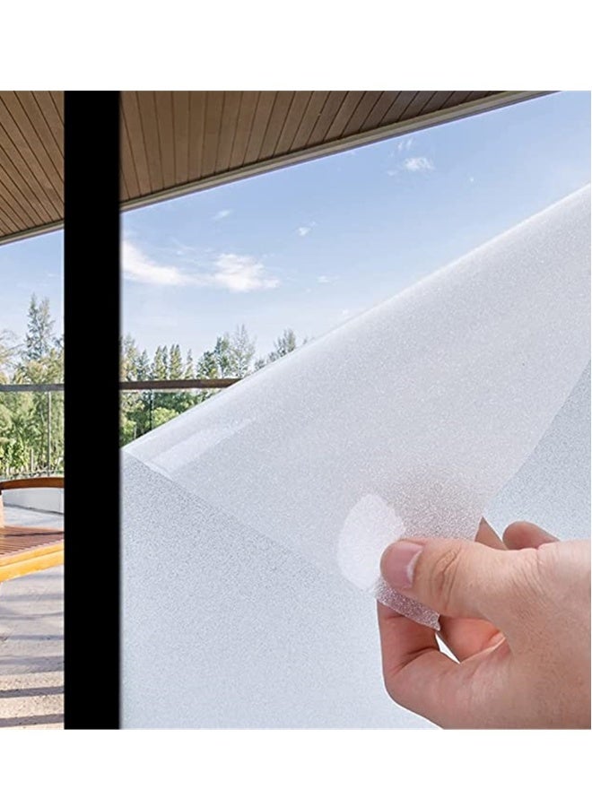 Privacy Frosted Glass Window Film, Non-Adhesive Anti-UV Static Sticker For Home Shower Bathroom Bedroom Office Front Door 11.8 x 78.7 inches - Image 1