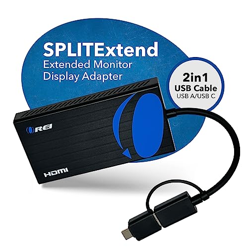 Orei SplitExtend HDMI Splitter Extender for Dual Video Monitor Extended Display - USB & USB-C to HDMI Adapter 4K @ 30Hz Display 1 1080p Display 2 - Supports Windows, Mac OS - Image 4