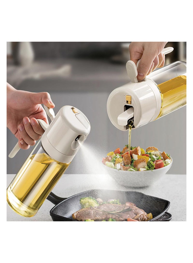 Oil Sprayer and Oil Dispenser Bottle ,2 in 1 Oil Dispenser Bottle, Olive Oil Bottle, Olive Oil Dispenser Bottle, Olive Oil Sprayer, Olive Oil Dispenser, Glass Oil Dispenser, Cooking oil bottle, Kitchen Glass Spray Bottle ,550ml Glass Oil Spray Bottle for Air Fryer, Cooking, Frying, Salad, BBQ, Baking, Grill  - Image 1