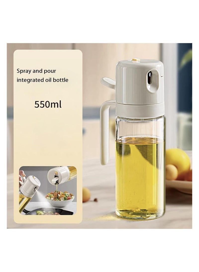 Oil Sprayer and Oil Dispenser Bottle ,2 in 1 Oil Dispenser Bottle, Olive Oil Bottle, Olive Oil Dispenser Bottle, Olive Oil Sprayer, Olive Oil Dispenser, Glass Oil Dispenser, Cooking oil bottle, Kitchen Glass Spray Bottle ,550ml Glass Oil Spray Bottle for Air Fryer, Cooking, Frying, Salad, BBQ, Baking, Grill  - Image 4