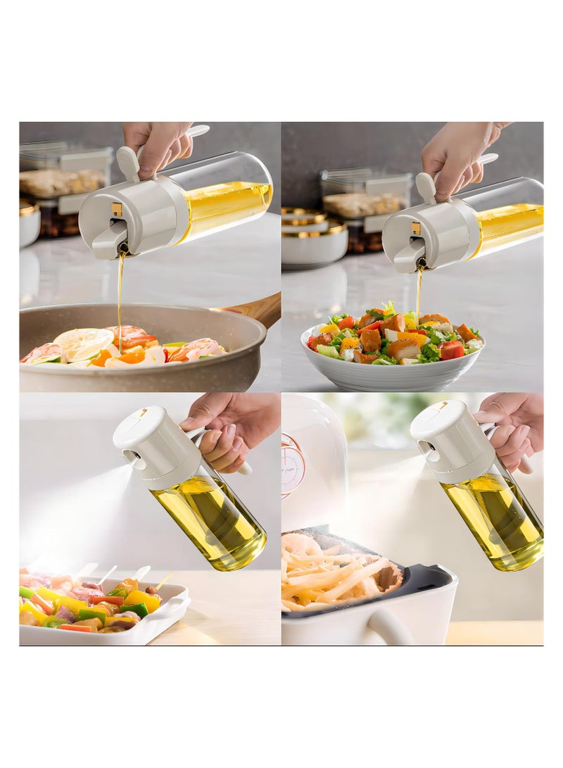 Oil Sprayer and Oil Dispenser Bottle ,2 in 1 Oil Dispenser Bottle, Olive Oil Bottle, Olive Oil Dispenser Bottle, Olive Oil Sprayer, Olive Oil Dispenser, Glass Oil Dispenser, Cooking oil bottle, Kitchen Glass Spray Bottle ,550ml Glass Oil Spray Bottle for Air Fryer, Cooking, Frying, Salad, BBQ, Baking, Grill  - Image 5