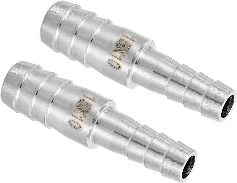 QUARKZMAN 2 pieces diameter 15 x 10 mm hose nozzle reducer pipe fitting, 304 stainless steel hose pipe fitting for vacuum systems, industrial pipe connections, silver - Image 1