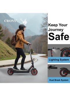 Crony W365 E-Scooter Motor 36V/7.8AH,8.5" Rubber Tires,Hydraulic Disc Brakes ,APP Connectivity,Easy Foldable, Portable Commuter E-Bike For Adults & Kids, Aluminum Frame 100kg Load Skateboard With bell, Urban Mobility tool Electric Scooter, Black  - Image 3