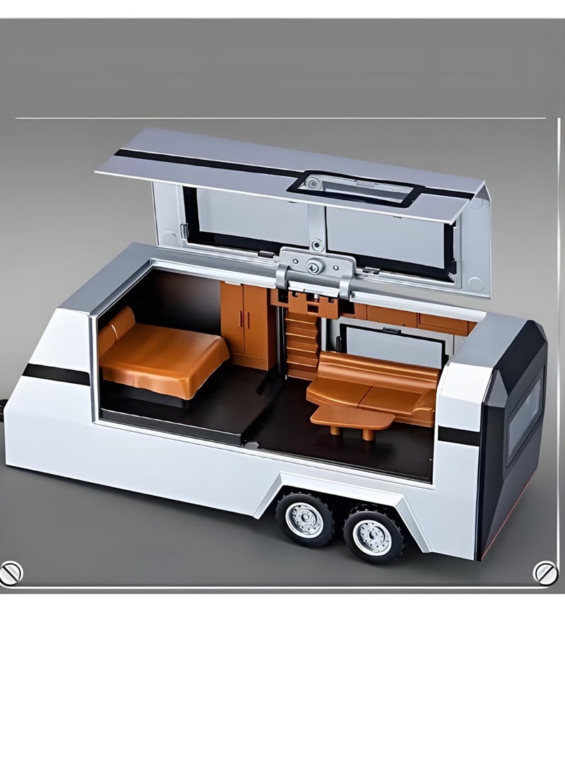1:32 Sound And Light Tesla Pickup Truck Trailer Alloy Car Model Die-cast Metal Off-road Vehicle Truck Model - Image 3
