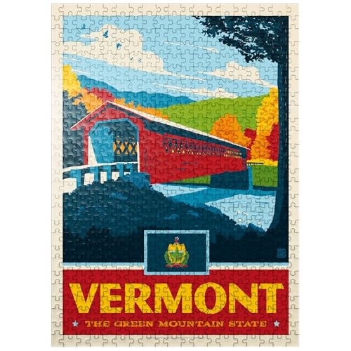 MyPuzzle.com MyPuzzle Vermont The Green Mountain State Premium 500 Piece Jigsaw Puzzle for Adults - Image 1