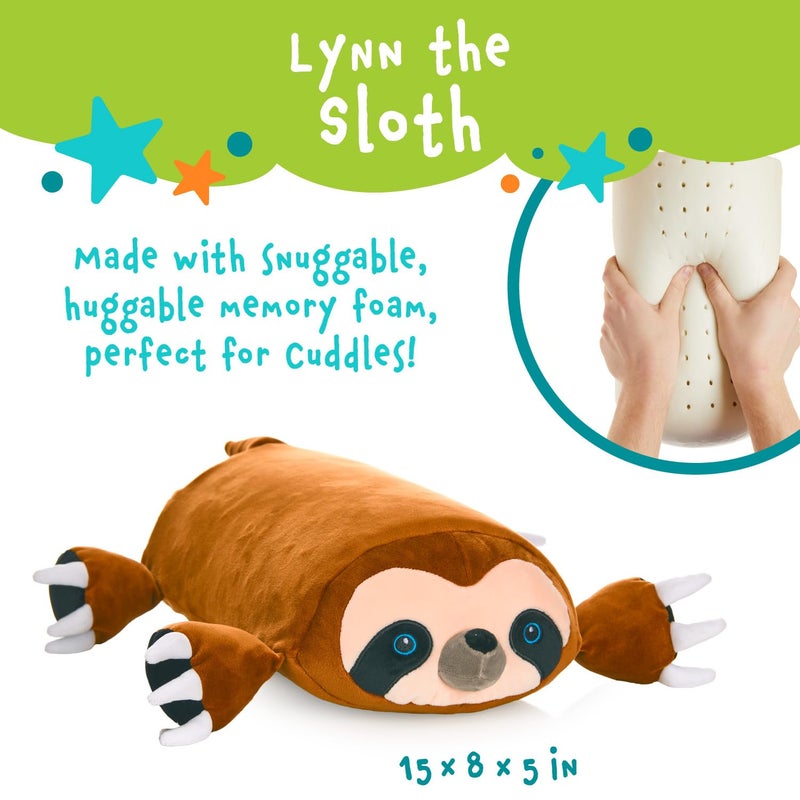 MEMORY MATES MEMORY MATES Lynn The Sloth Memory Foam Pillow Plush 15  Stuffed Animal  - Image 2