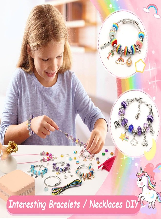 LifeisLuck Charm Bracelet Making Kit, 140 PCS DIY Craft Bead Sets Jewelry Making Kit for Teen Girls, Portable Bracelet Organizer Gift Box for Teenage Birthday Christmas Stocking Gift - Image 5
