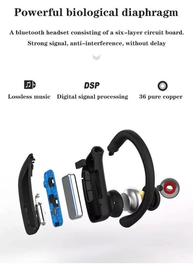 Generic - T17 TWS Bluetooth Headset Display Power Noise Reduction Ear-Hanging Sports Wireless Bluetooth Headset - Image 1