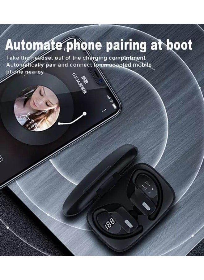 Generic - T17 TWS Bluetooth Headset Display Power Noise Reduction Ear-Hanging Sports Wireless Bluetooth Headset - Image 1