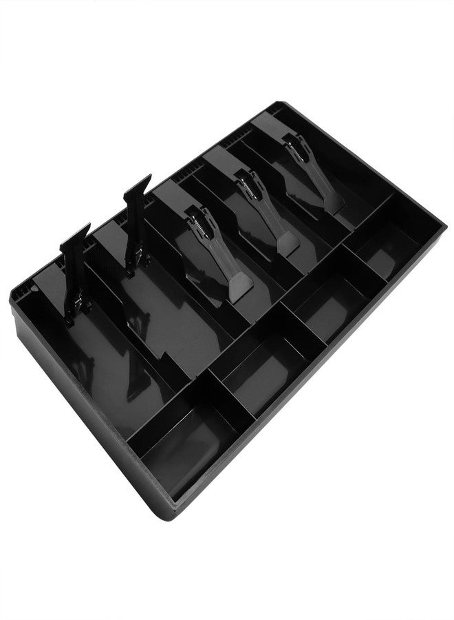 River-CJ Cash Register Drawer Insert Tray Organizer with 5 Bill/4 Coin Compartments for Money Storage, Black - Image 1