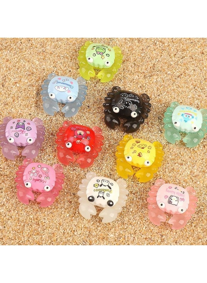 Big Mac Luminous Turtle Mini Internet Red Little Turtle Touch Toy Large All-chan Red Ornaments For Girls-Color:3.8 Crab [plastic]  - Image 1