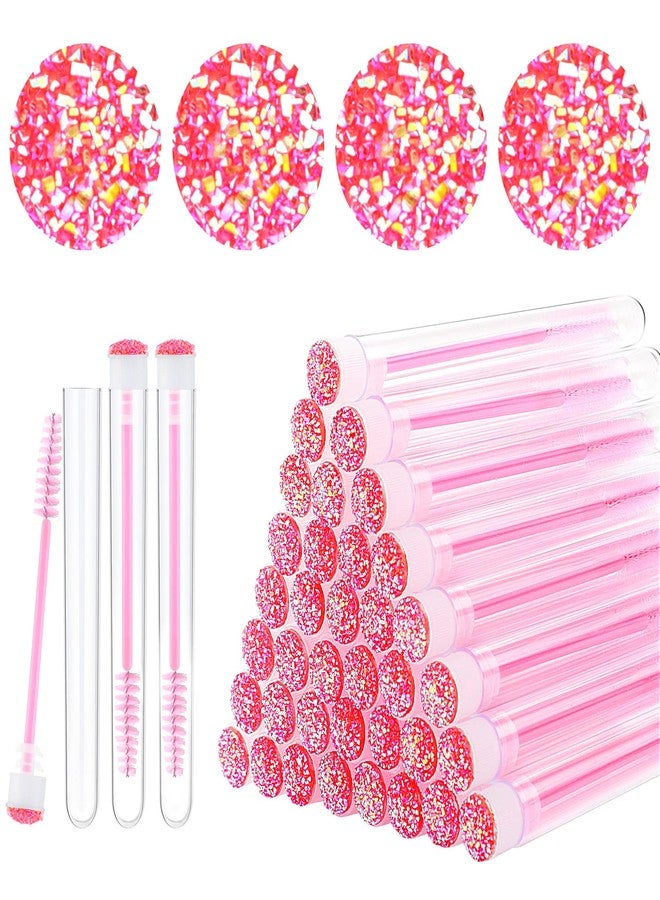 Dming 20pcs Eyelash brush Lash Wand Makeup tool Eyelash Extension supplies Cleaning brush Diamond Mascara star d pink - Image 1