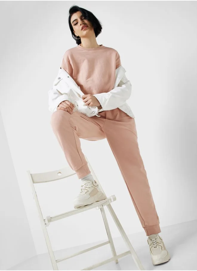 Ginger Basics Sweatshirt & Side Stripe Jogger Set