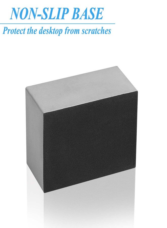 BAOHD Vertical Concrete Business Card Holder for Desk - 2 Slots Business Card Display Stand - Cement Desktop Name Card Organizer for Women or Men - Gray - Image 5
