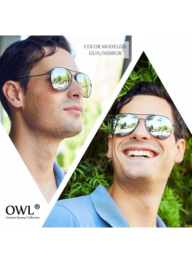 OWL - 12 Pack Bulk Aviator Sunglasses Metal Gold, Silver, Black Frame for Men Women Party Glasses - Image 1