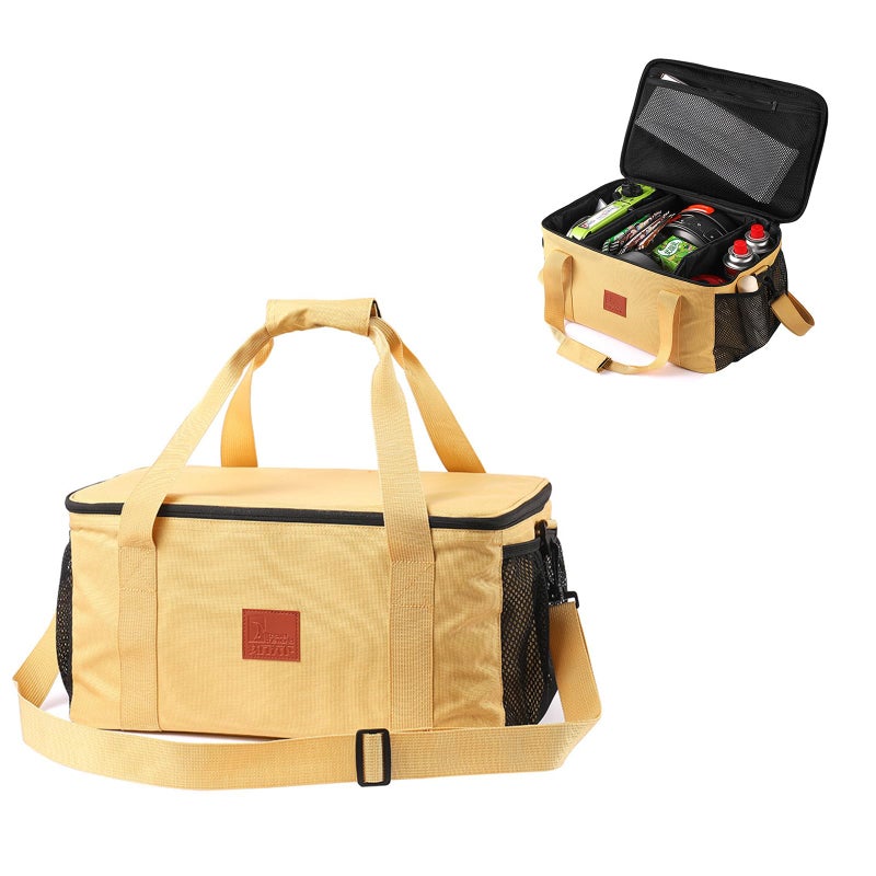 Jaugufiy Camping Cookware Storage Bag Camping Cooking Utensils Organizer Camping Storage Handbag Barbecue Tool Storage Bag Cookware Utensils Kit Travel Hanging Bag Outdoor Equipment Carry Bag - Image 2