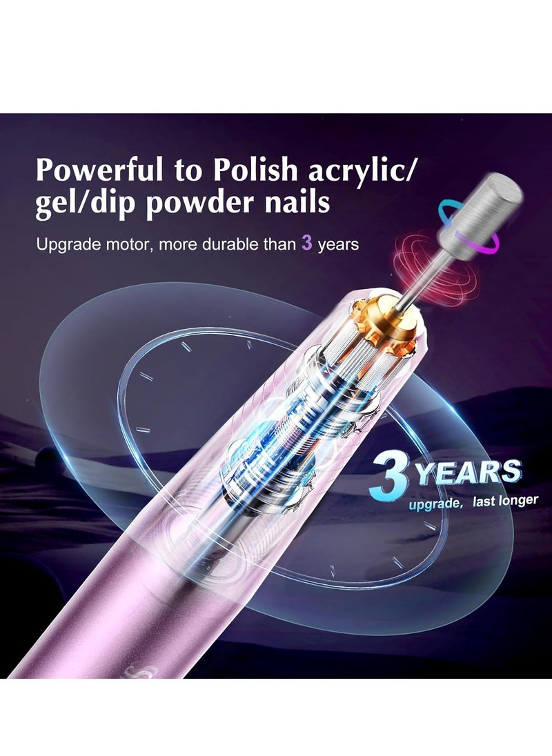 COSLUS COSLUS Electric Nail Drill File Professional: for Acrylic Gel Dip Powder Nails Portable Nail Drill Machine Kit Manicure Pedicure Tools Polishing Set with Nail Drill Bits Sanding Bands  - Image 4