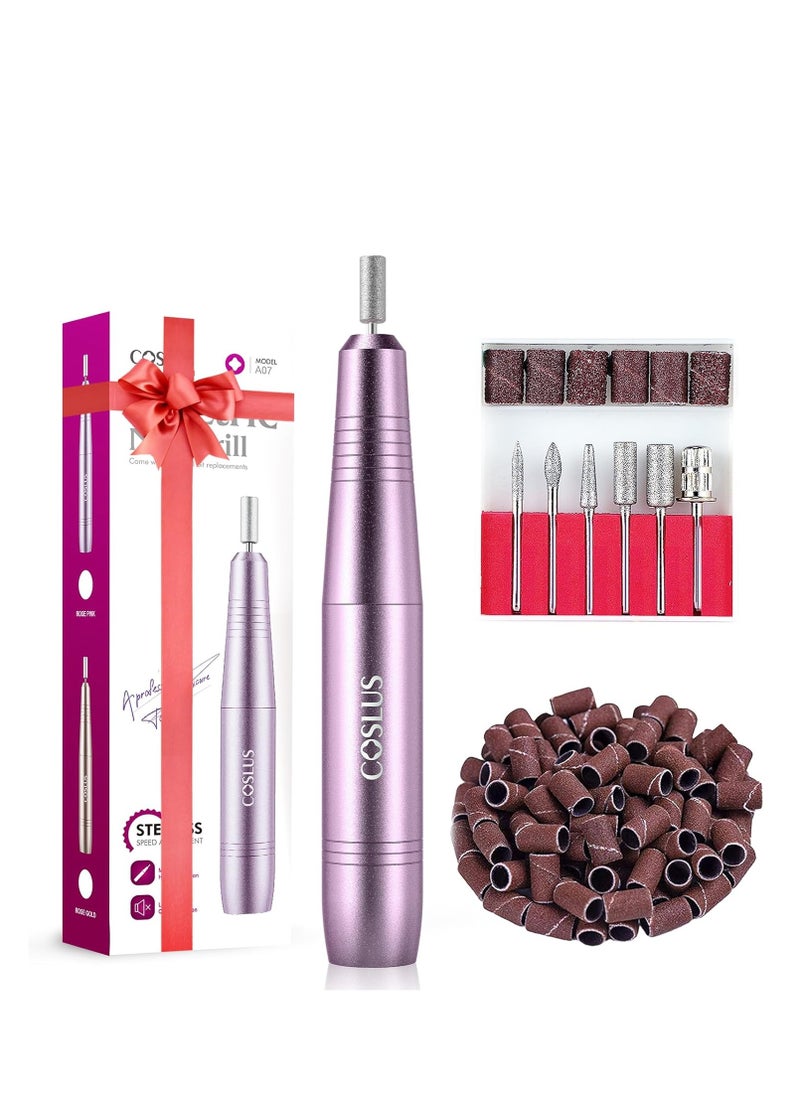 COSLUS COSLUS Electric Nail Drill File Professional: for Acrylic Gel Dip Powder Nails Portable Nail Drill Machine Kit Manicure Pedicure Tools Polishing Set with Nail Drill Bits Sanding Bands  - Image 1