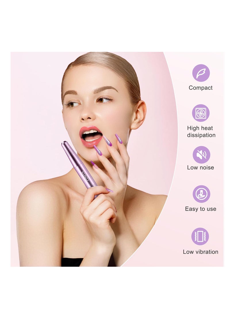 COSLUS COSLUS Electric Nail Drill File Professional: for Acrylic Gel Dip Powder Nails Portable Nail Drill Machine Kit Manicure Pedicure Tools Polishing Set with Nail Drill Bits Sanding Bands  - Image 5