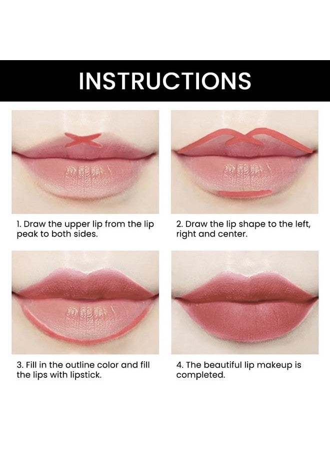 3Pcs Nude Pink Brown Velvet Matte Lip Liner And Lipstick Combo Set Kit For Women, Dnm Magic 24 Hours Lipstick And Lip Liner Makeup Set Stain Long Lasting Waterproof Labial