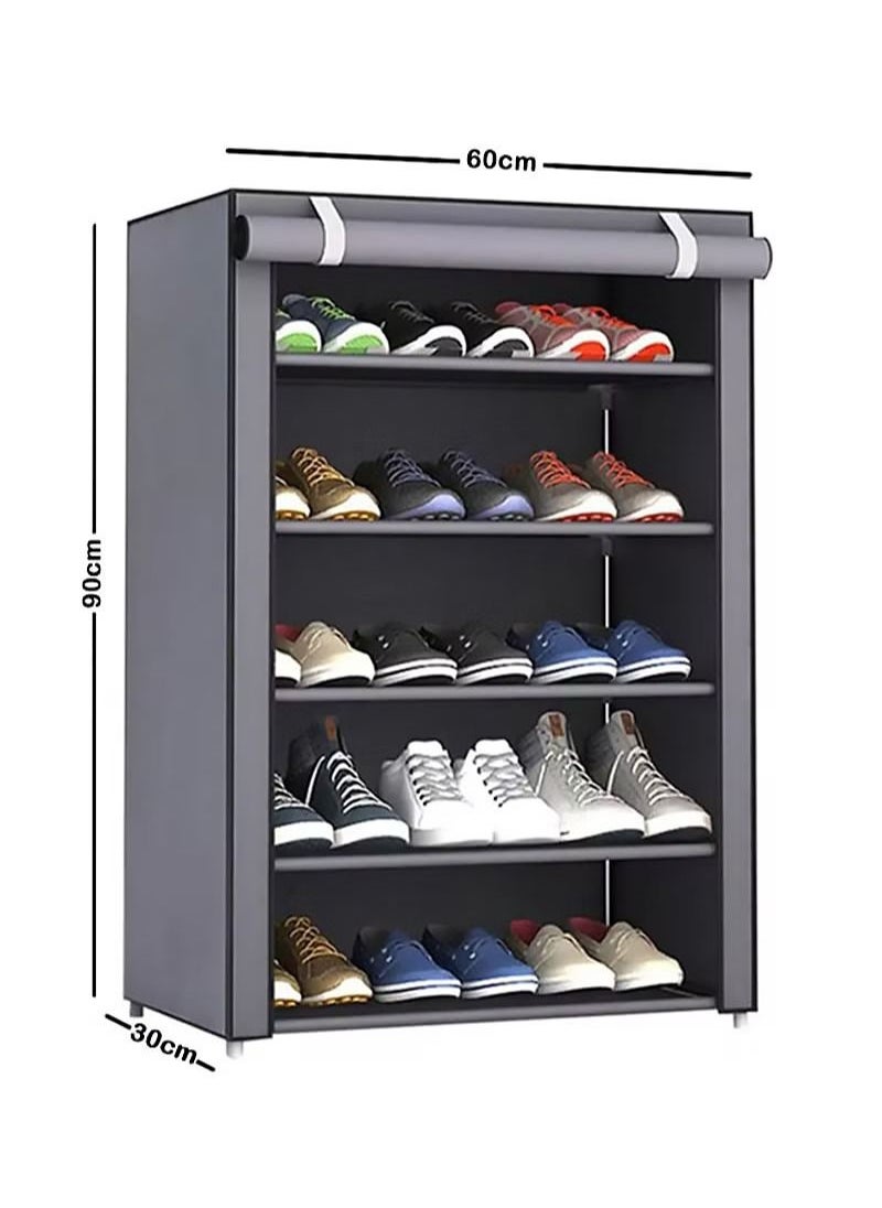AGD 5-Layer Shoe Rack Grey 60x30x90 CM  - Image 5