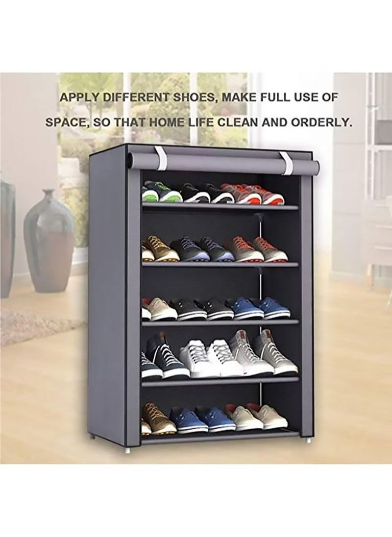 AGD 5-Layer Shoe Rack Grey 60x30x90 CM  - Image 4