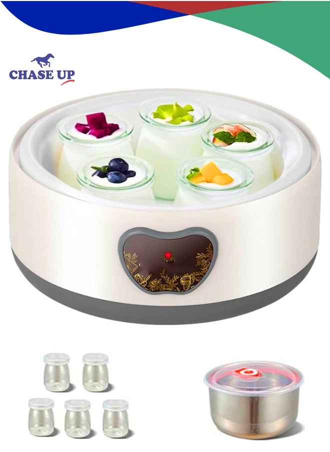 Chase Up Probiotic Yogurt Maker 36 Hour with Temperature Control, Yogurt Machine with 5 Glass Jars 1.2L Multi-Function for Home Organic Yogurt, Cheese, (Includes glass split cup 5)  - Image 1