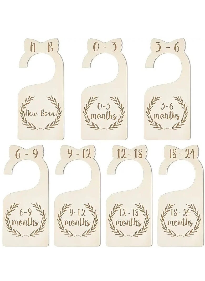 Gonice Baby Closet Divider, 7pcs/pack Baby Clothes Organizer Baby Decoration, Wardrobe Size Age Organizer Divider For Men Women Newborn To 18-24 Months (White 7pcs)  - Image 1