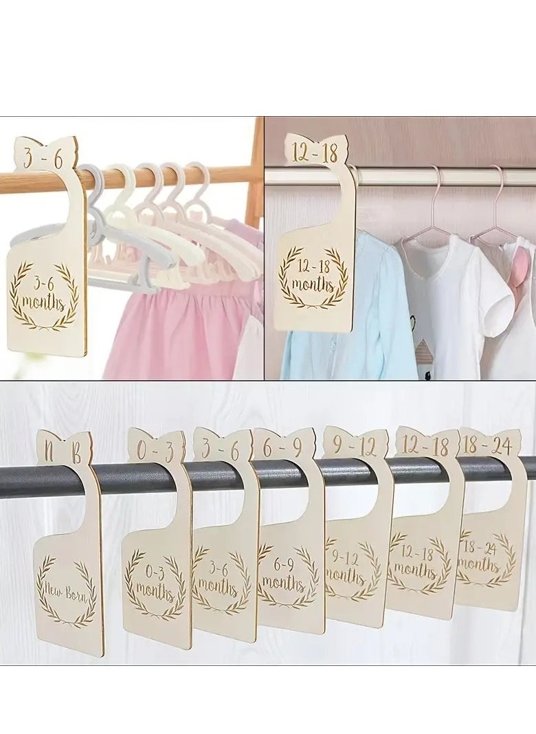 Gonice Baby Closet Divider, 7pcs/pack Baby Clothes Organizer Baby Decoration, Wardrobe Size Age Organizer Divider For Men Women Newborn To 18-24 Months (White 7pcs)  - Image 2