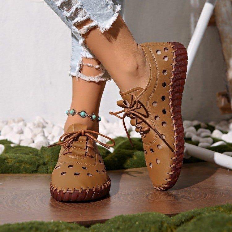 Women's Casual Lace-up Loafers with Hollow Out - Image 4